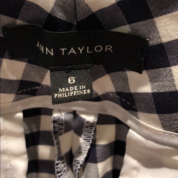 Ann Taylor sz 6 Devin Fit Gingham Crop Pants - Picture 2 of 4